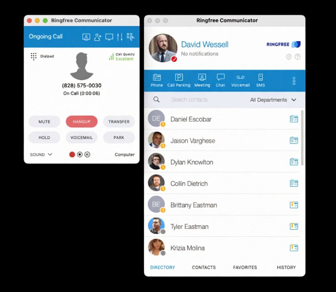 RingFree mobile and desktop apps